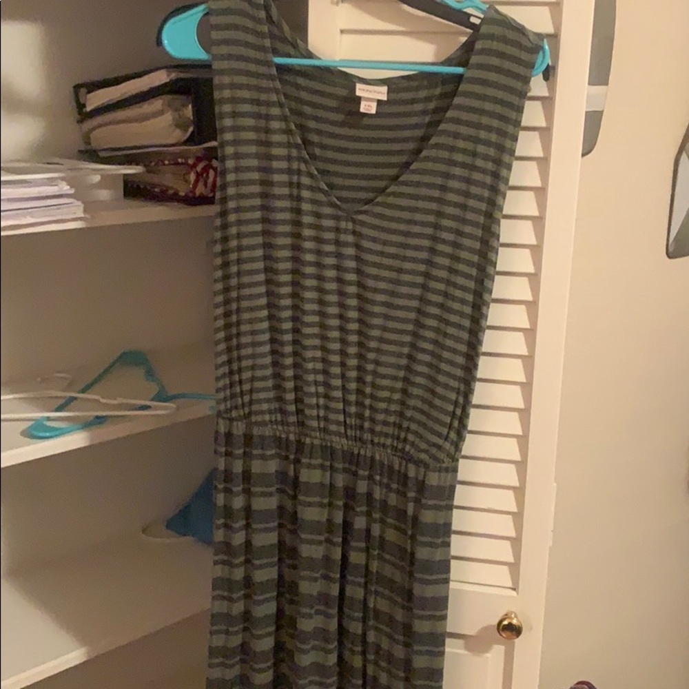 Olive Green Striped Dress (4/$25)